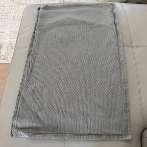 MM Sferra King Pillow Sham Grey Cotton Waffle Weave Made in Portugal Luxury Bed
